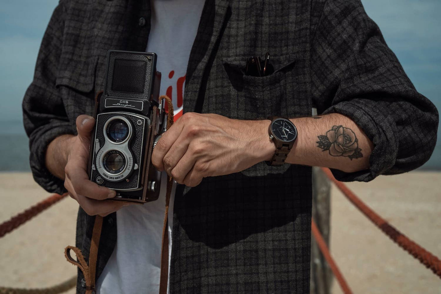 FORESTA | Wood watch | Black Marble | Sustainable | Silver