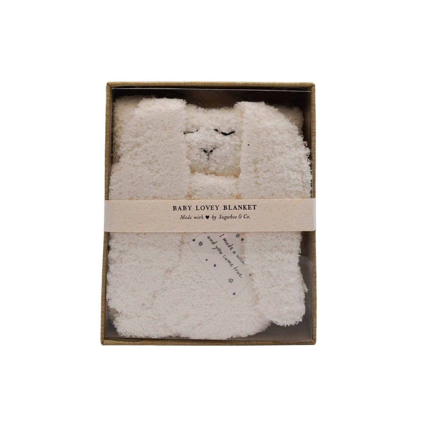 "I made a wish and you came true." Bunny Baby Lovey Blanket