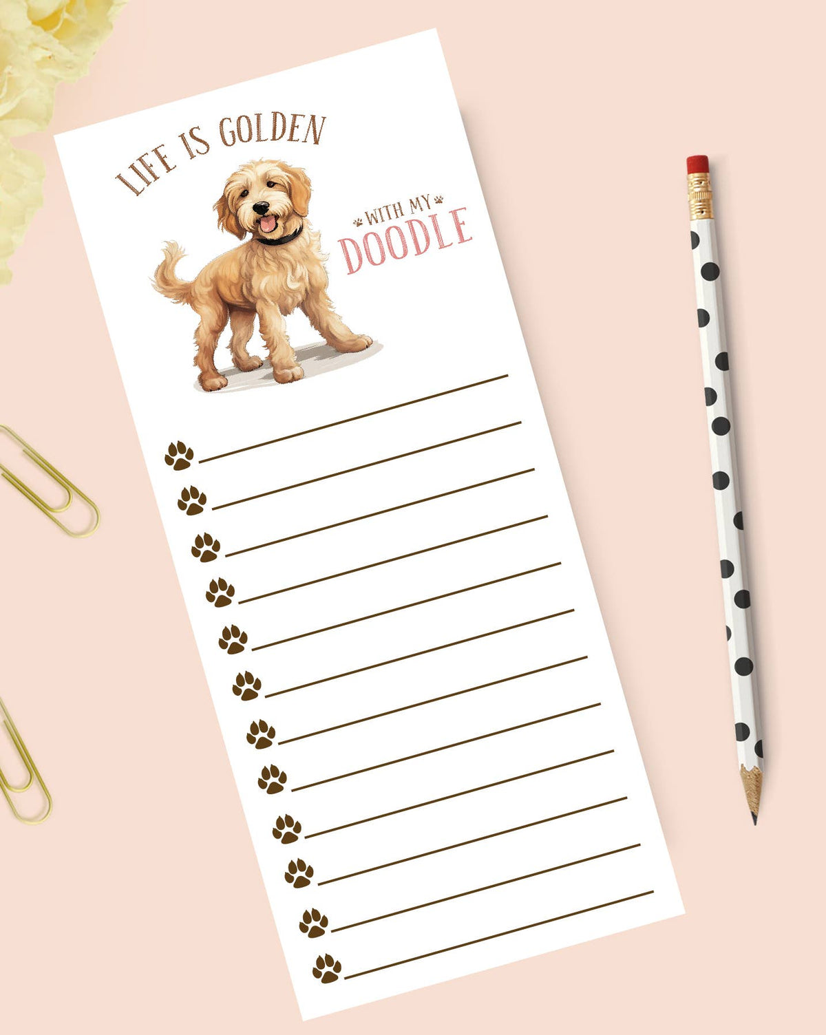 Doodle Dog notepad. Dog Gift Notepad