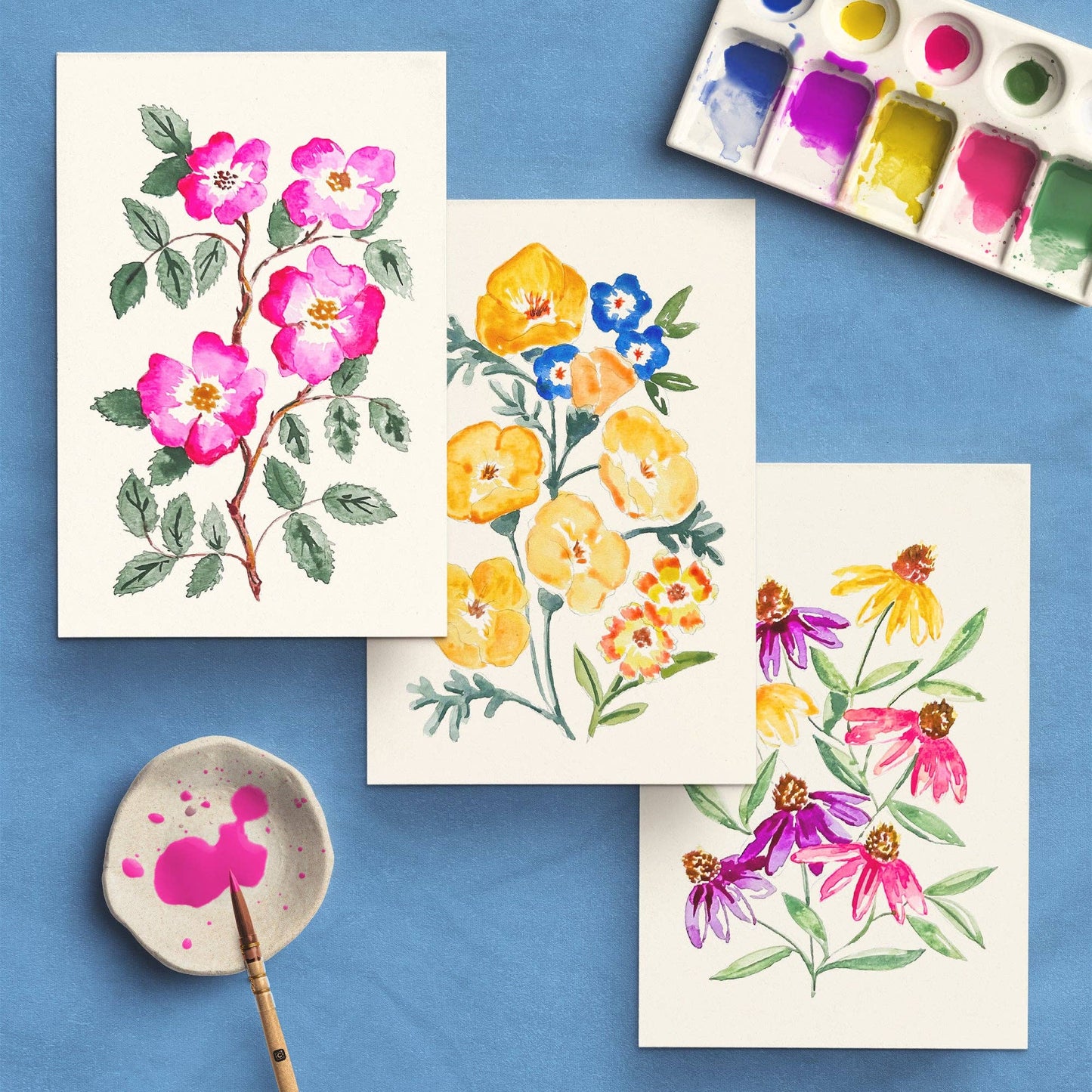 Watercolor Painting Kit : Wildflowers No1