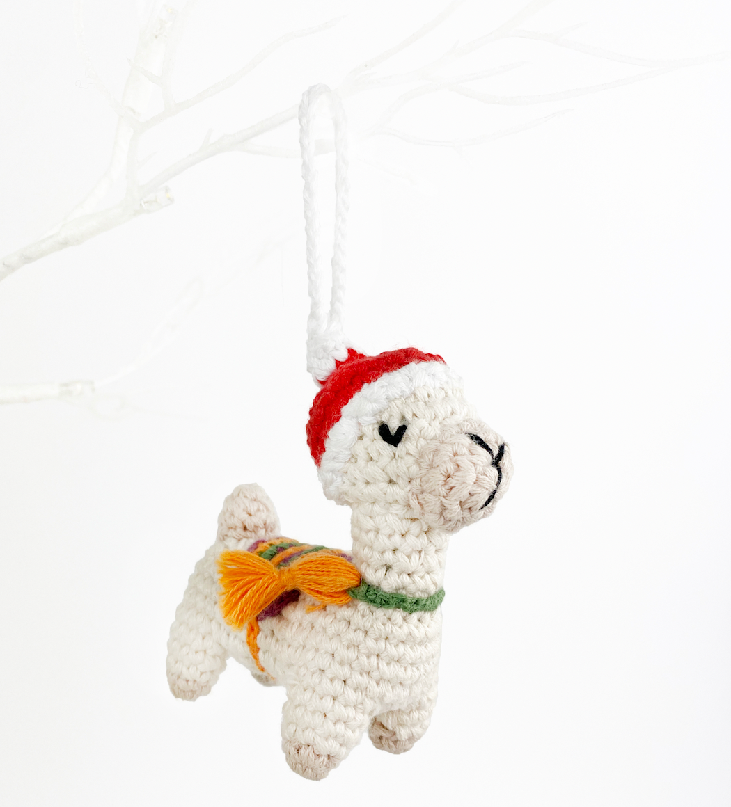 Handmade Llama Ornament – Christmas Edition