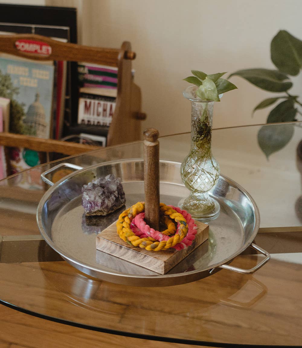 Ring Toss with 4 Rings - Handcrafted Wood Desktop Game