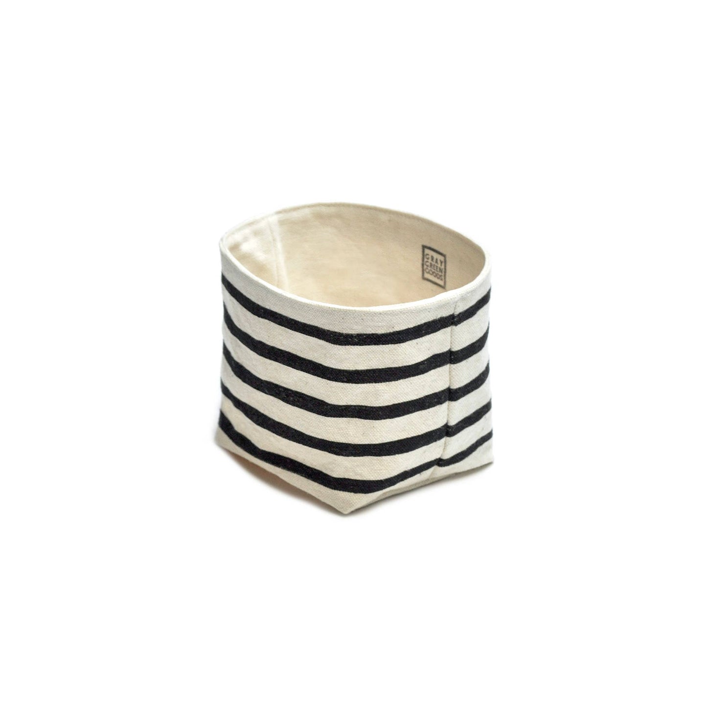 Black Stripe Canvas Planter—4"