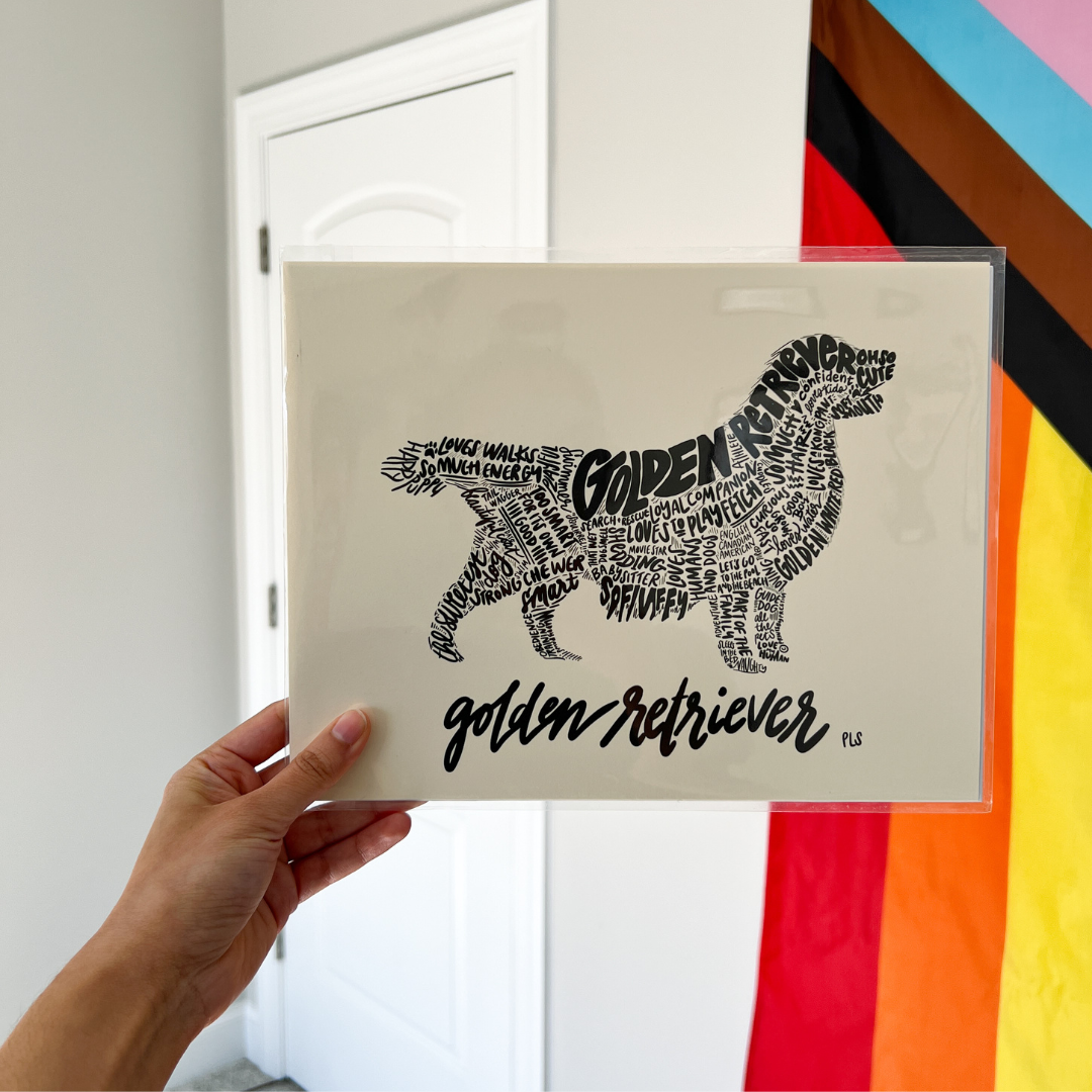 Golden Retriever Dog Print, Dog Lover Gift for Pet Stores