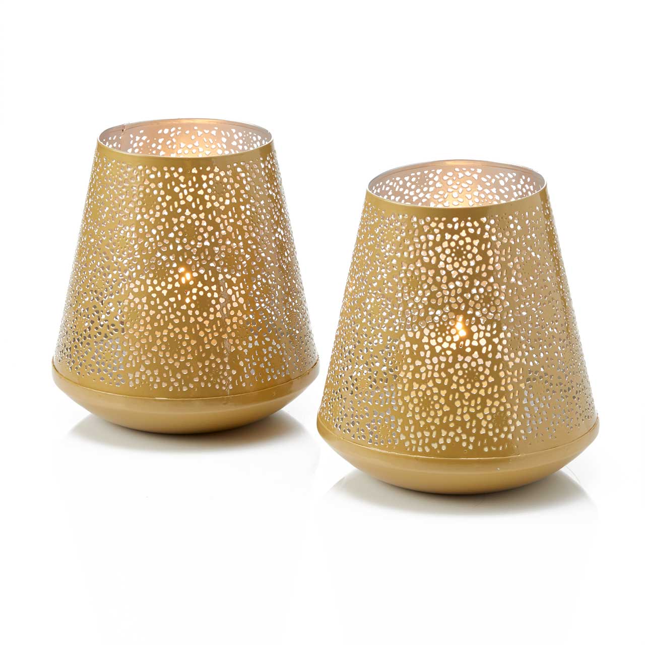 Starflower Metal Lanterns - Set of 2