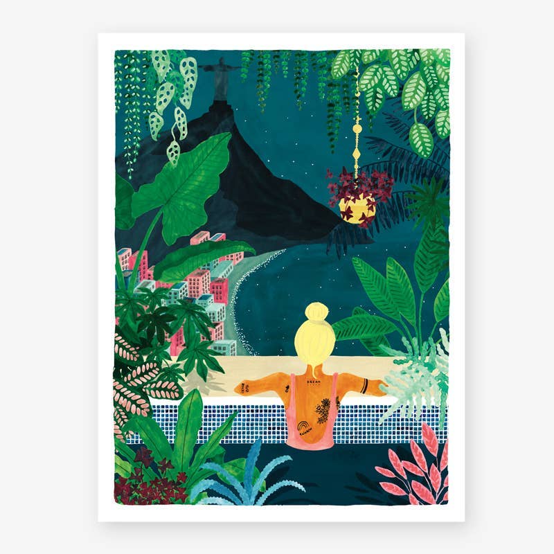 Rio Watercolor Art Print from France