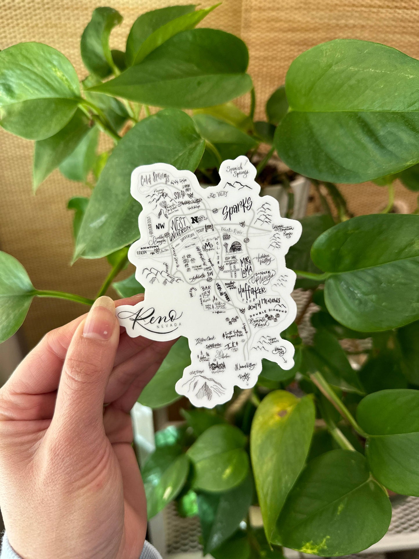 Reno, NV Map Sticker | Die-Cut 4"