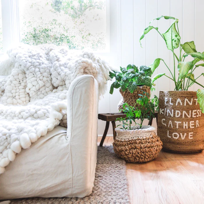 Jute Basket - Plant Kindness Gather Love 13.78"x17.72"