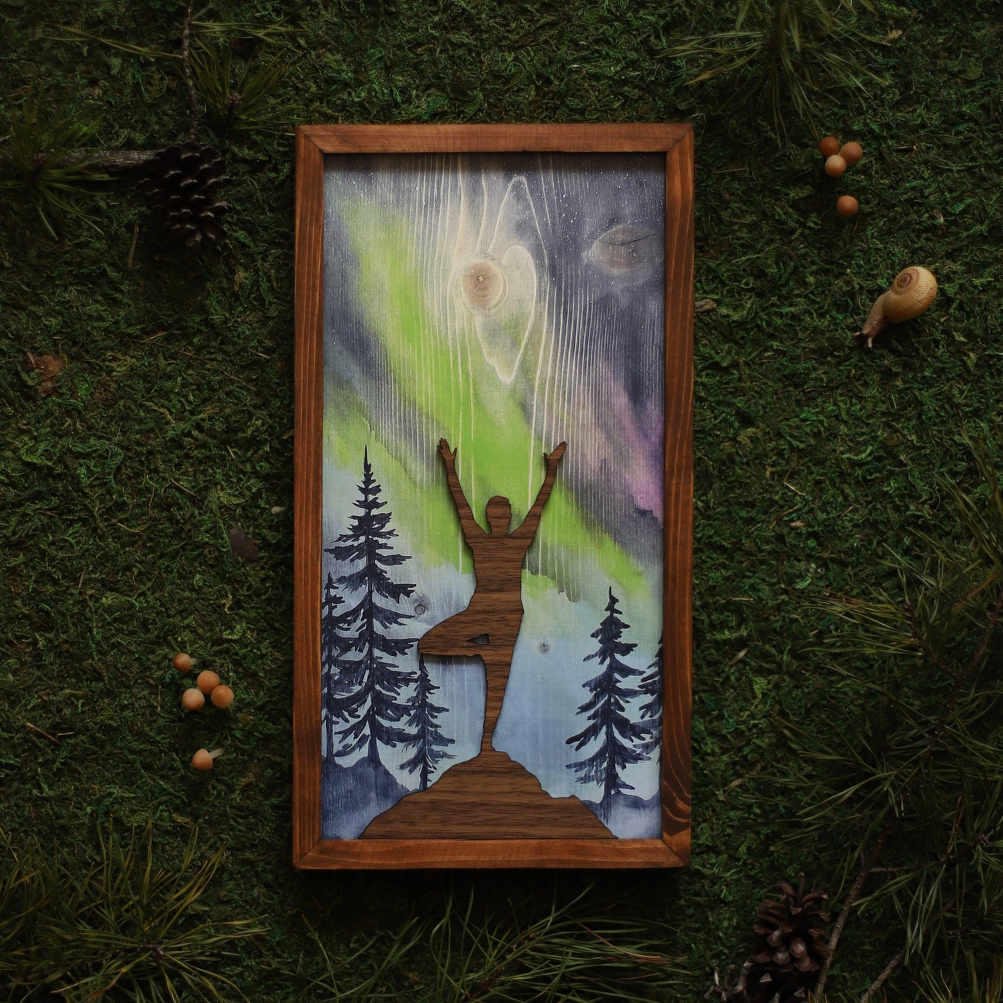 "Tree Pose" Mixed Media Yoga-Themed Wall Art