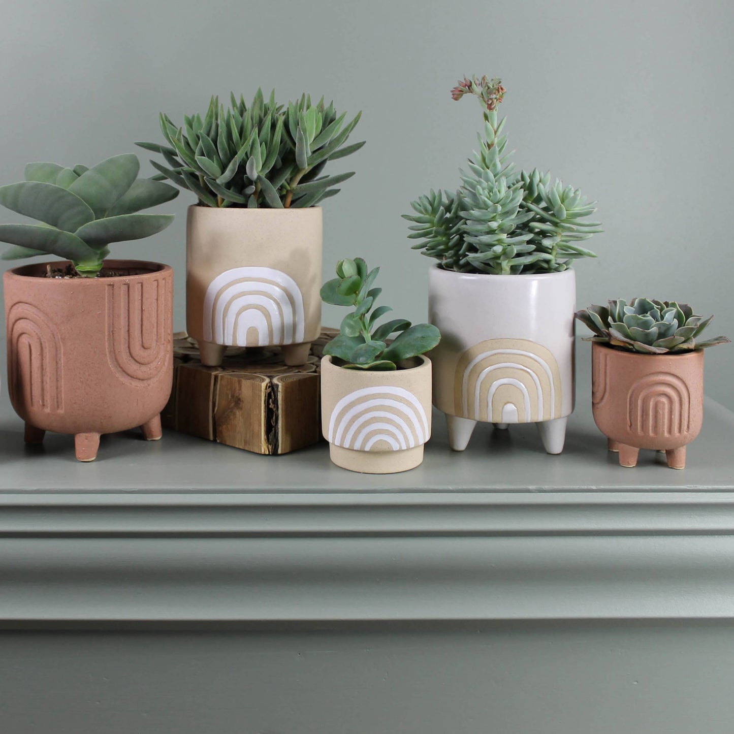 Rainbow Pot, Ceramic, Natural - Sm