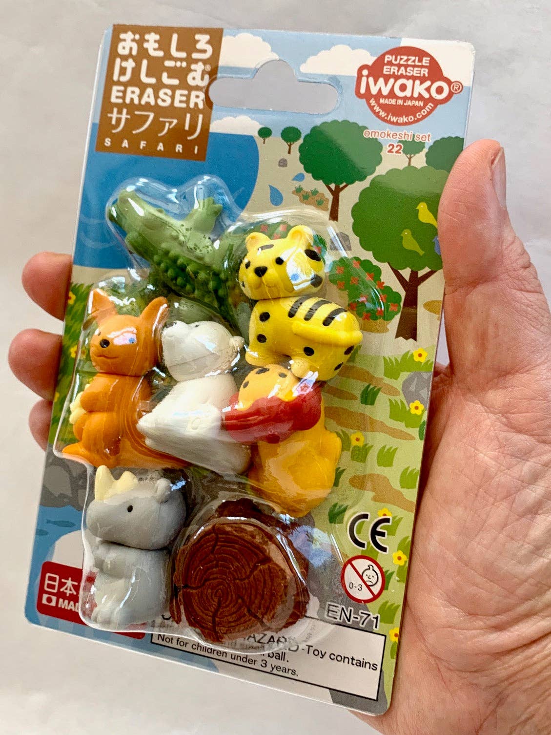 38328 Iwako Safari Eraser Card