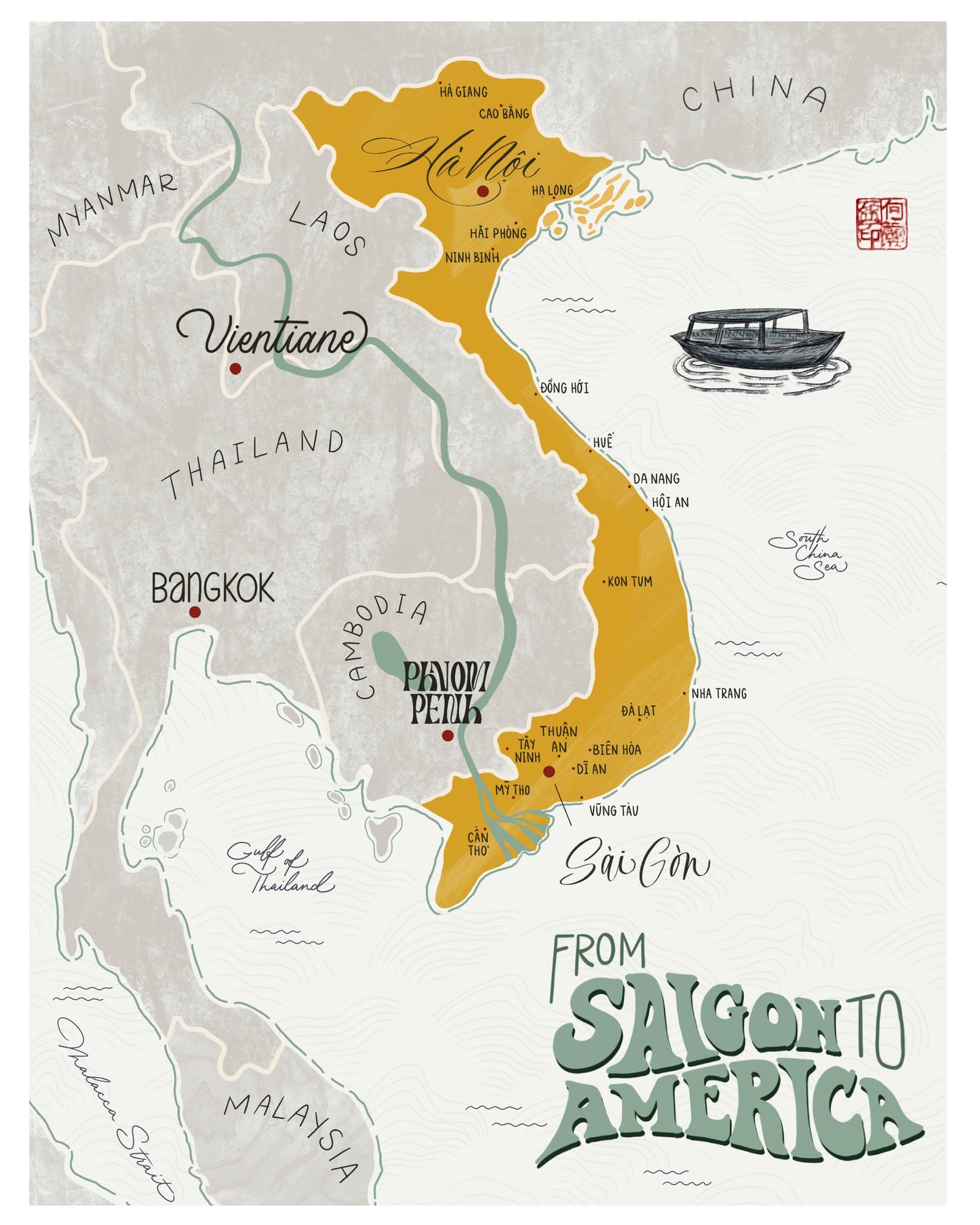 Vietnam Map Print
