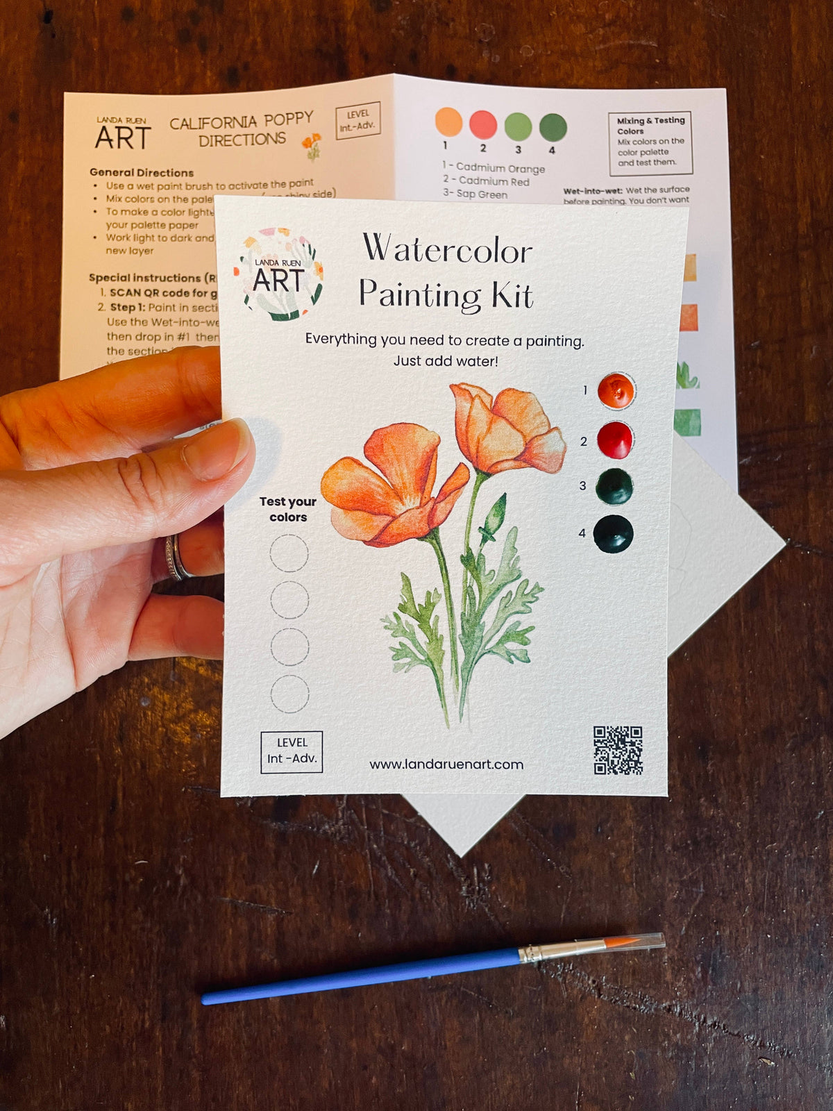 California Poppy Watercolor Kit