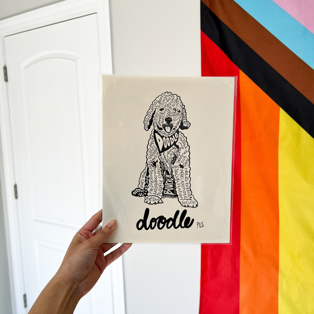 Doodle Dog Print, Dog Lover Gift for Pet Stores