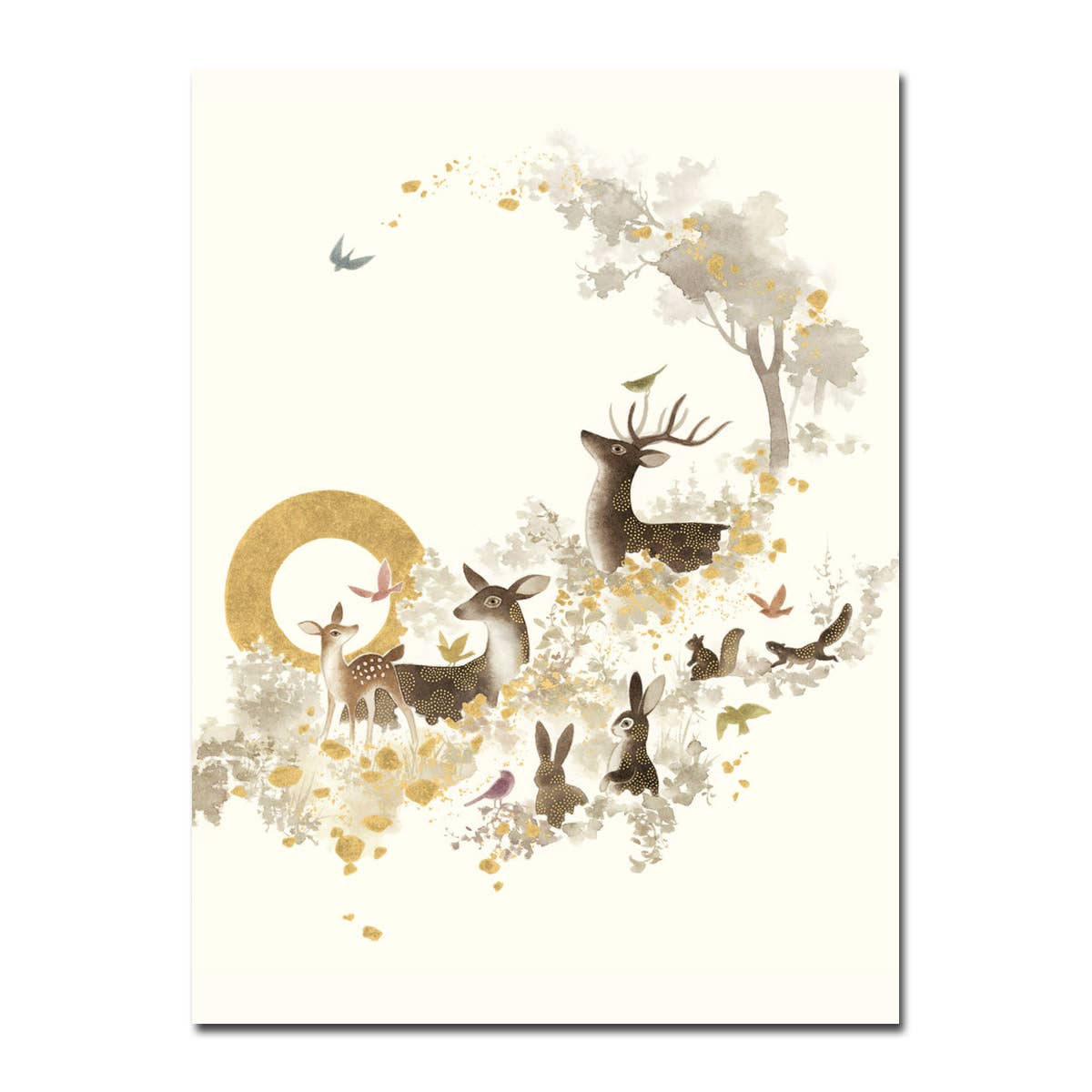 Woodland Animals Foil Blank Card