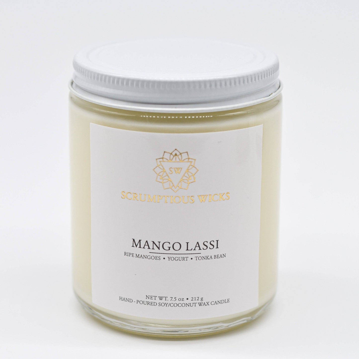 Mango Lassi 7.5oz soy/coconut wax glass jar candle