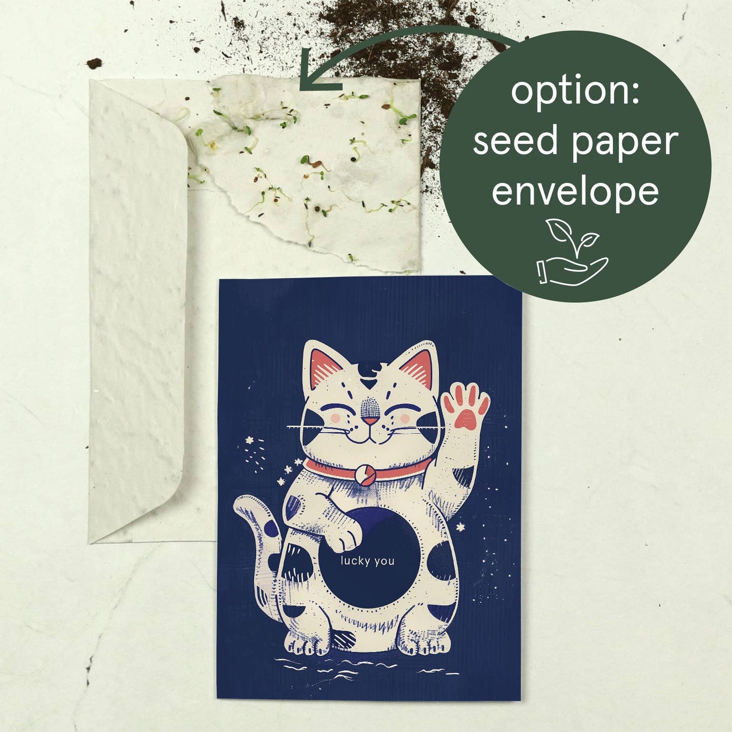 Lucky Cat | Everyday Greeting Card | Good luck card