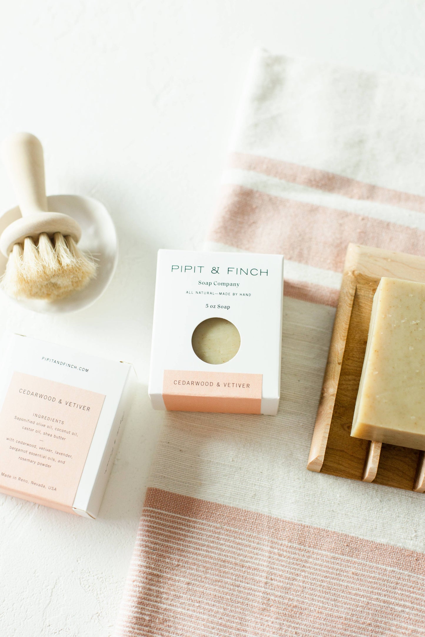 Cedarwood + Vetiver Olive Oil Soap with Rosemary Powder