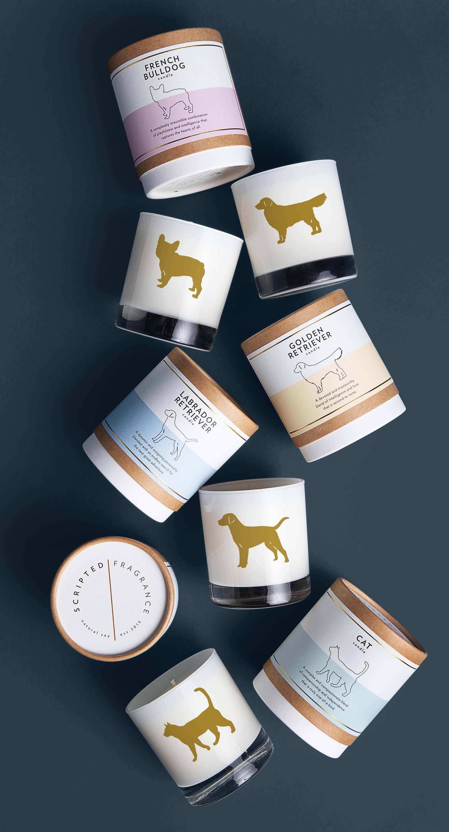 Goldendoodle Dog Breed Soy Candle: Reusable Rocks Glass