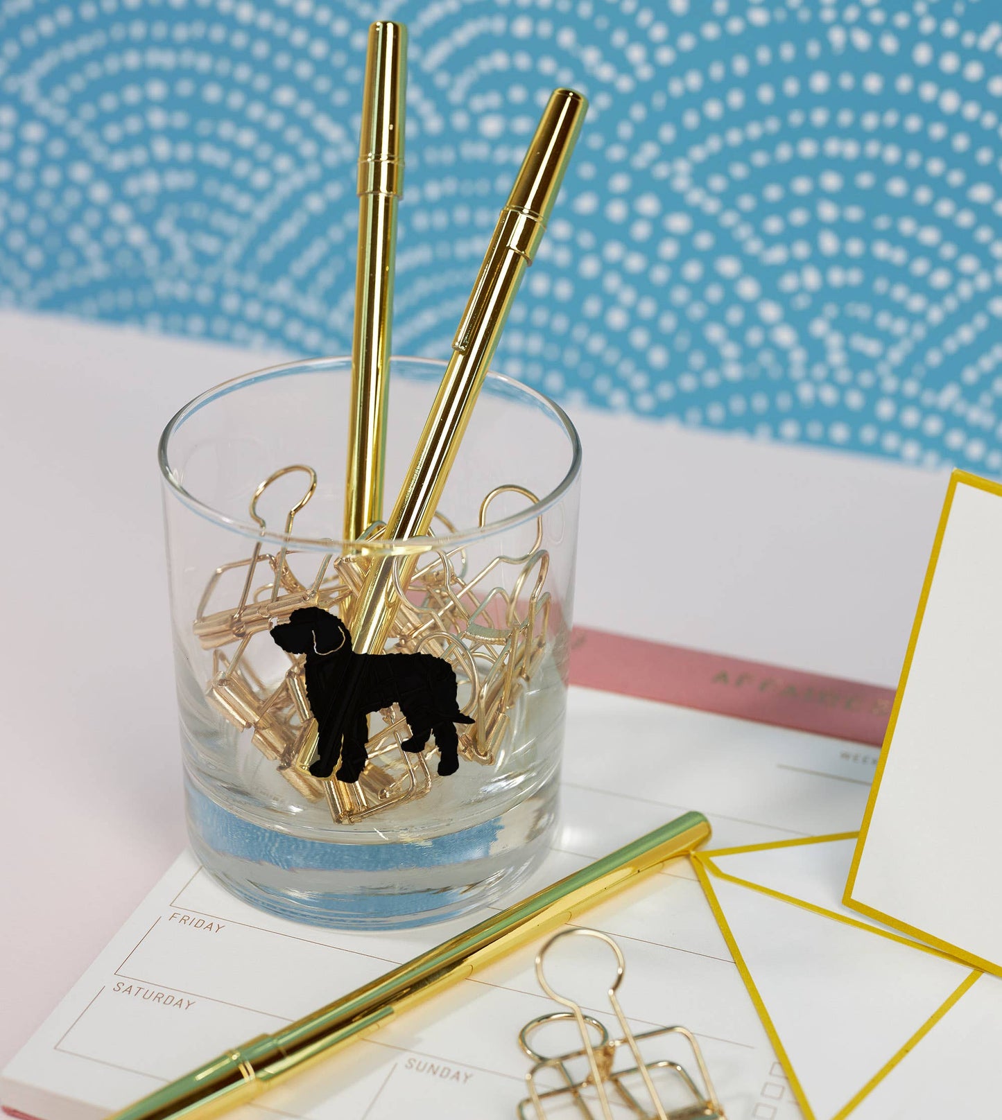 Goldendoodle Dog Breed Soy Candle: Reusable Rocks Glass