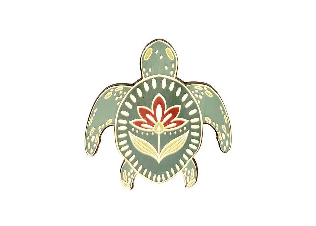 Turtle Hard Enamel Pin - 1.25" Ocean Themed Sea Turtle Pin