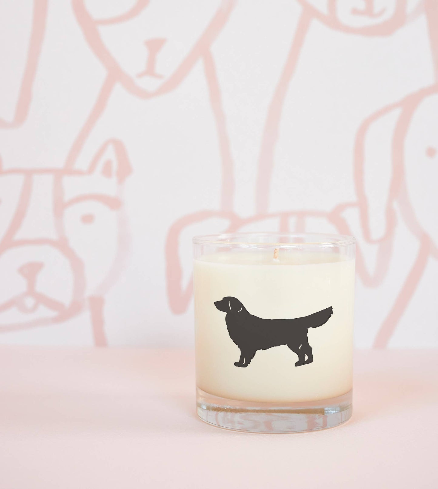 Golden Retriever Dog Breed Soy Candle: Reusable Rocks Glass