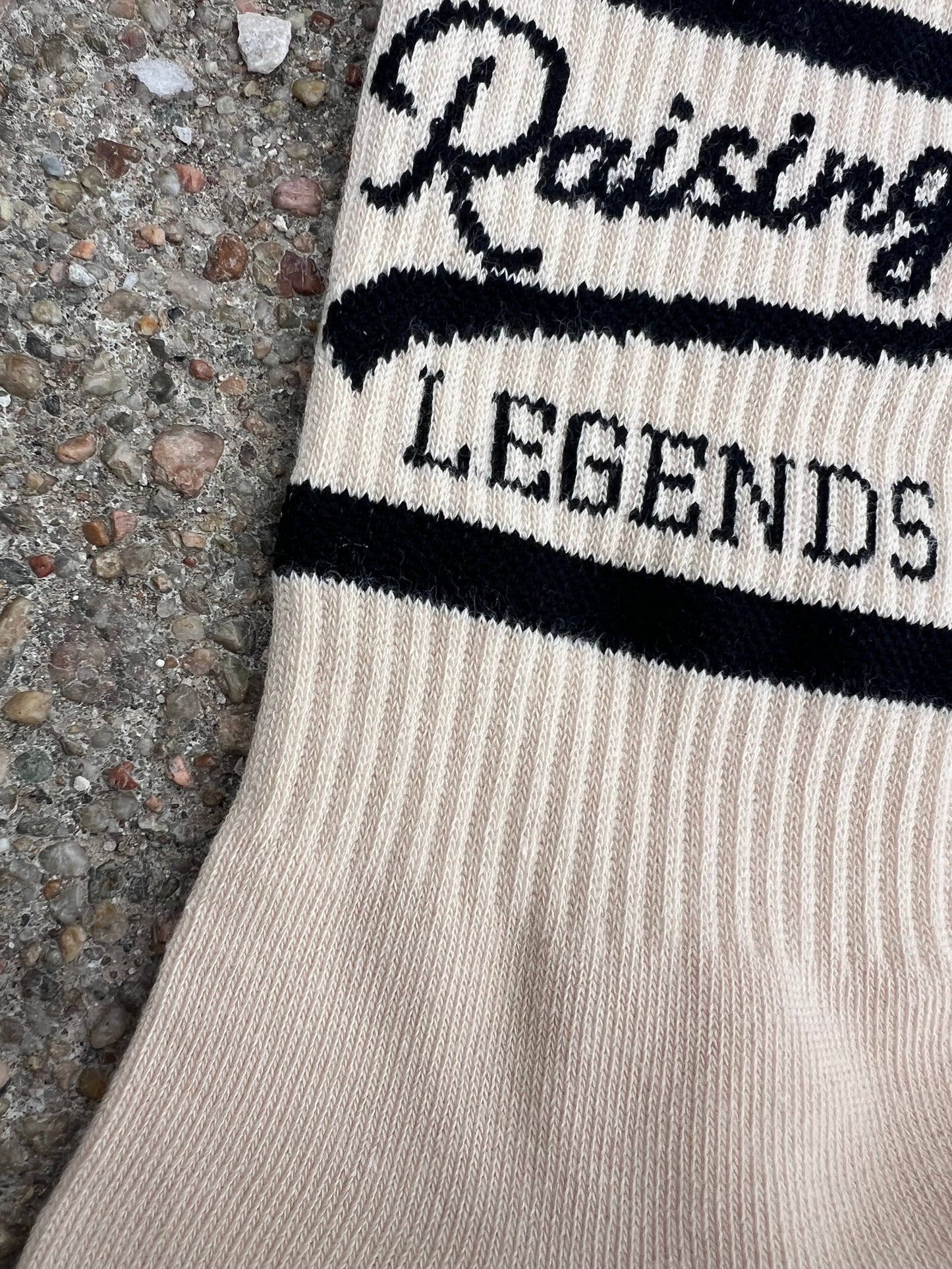 Mom Socks: Cream Sock Black Font