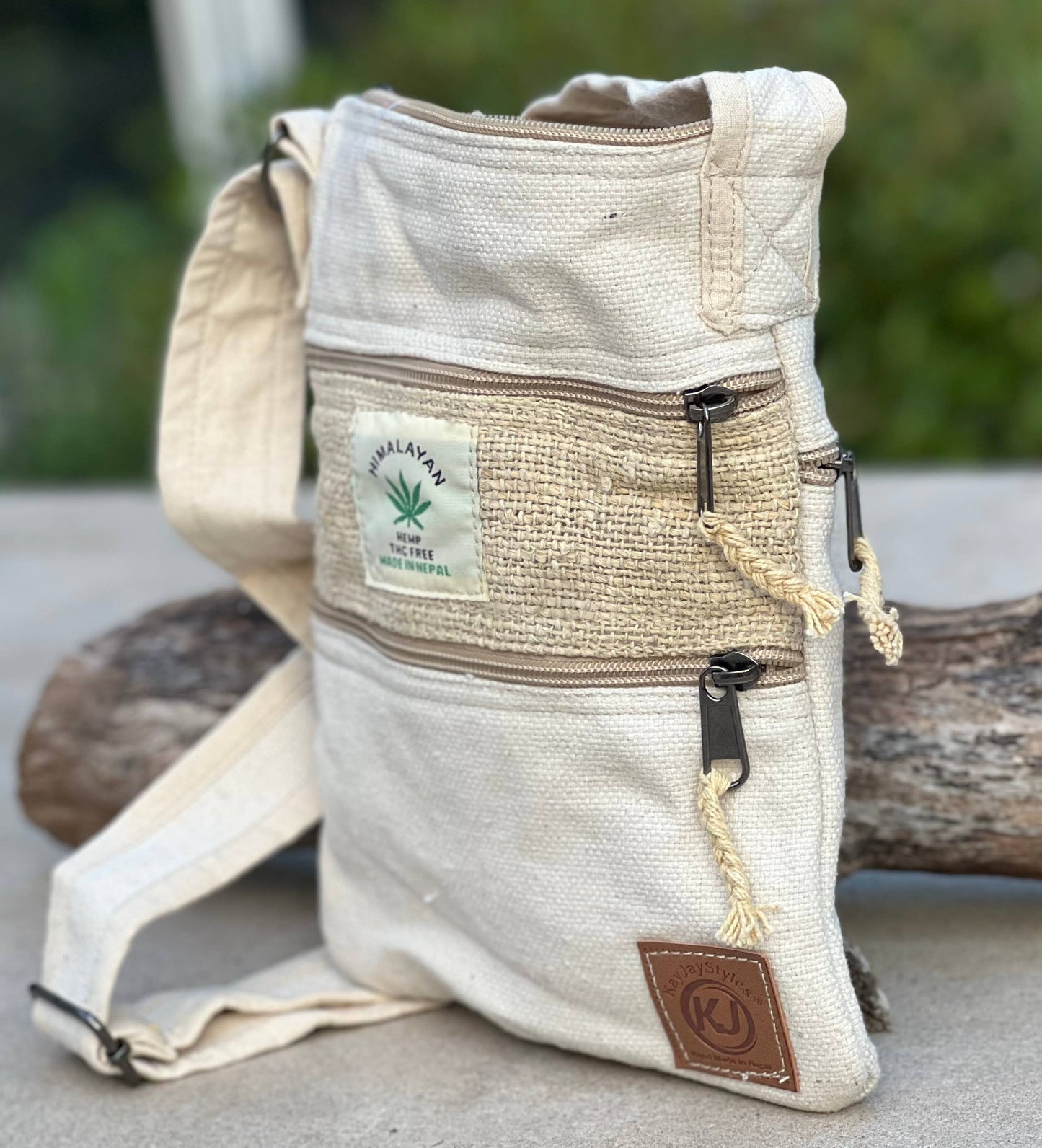 Hemp Hippie Small Cross Body Bag, Travel Sling Passport Bag