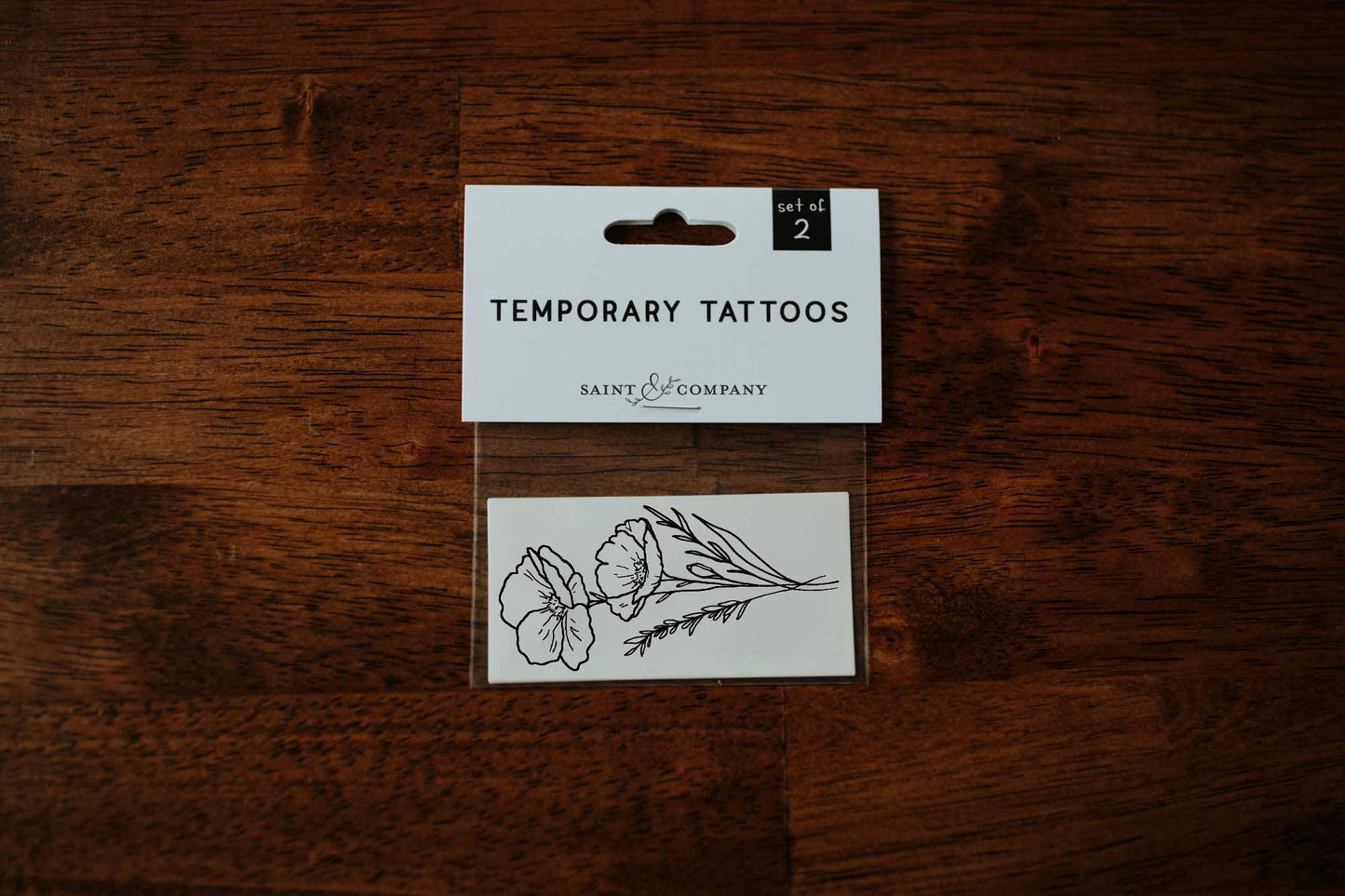 Golden Poppy Temporary Tattoos
