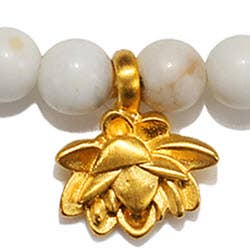 4mm White Turquoise Lotus Stretch Bracelet