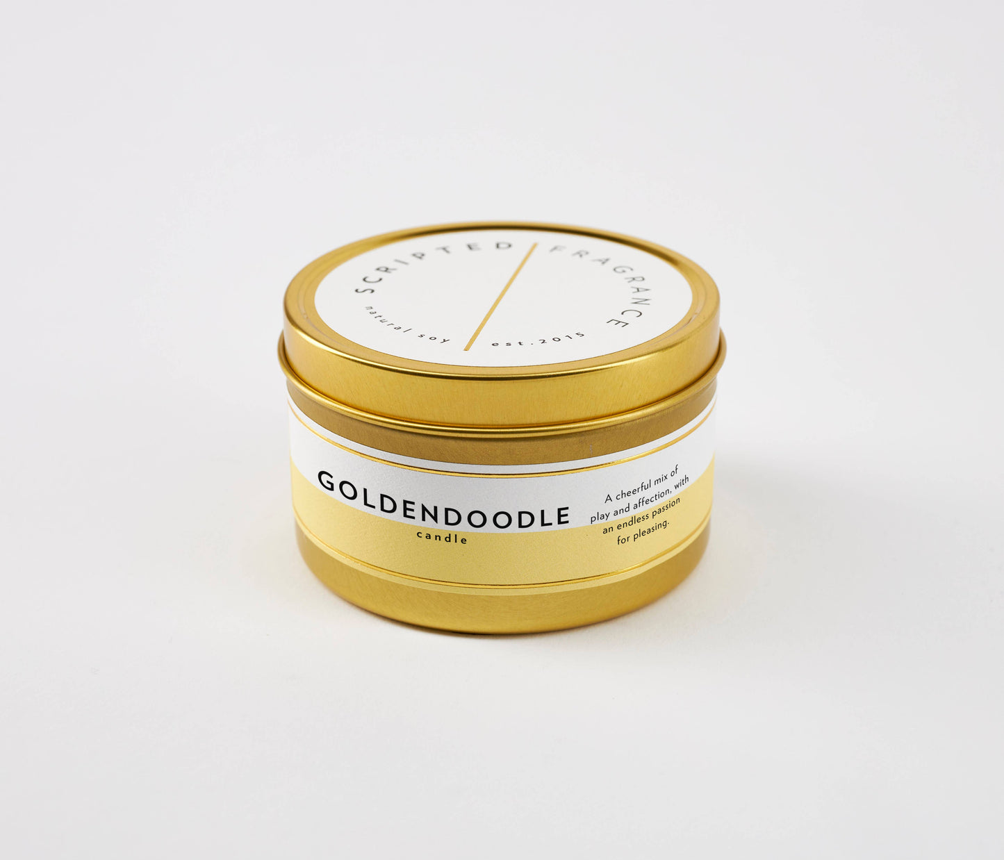 Goldendoodle Dog Breed Soy Candle: Reusable Rocks Glass