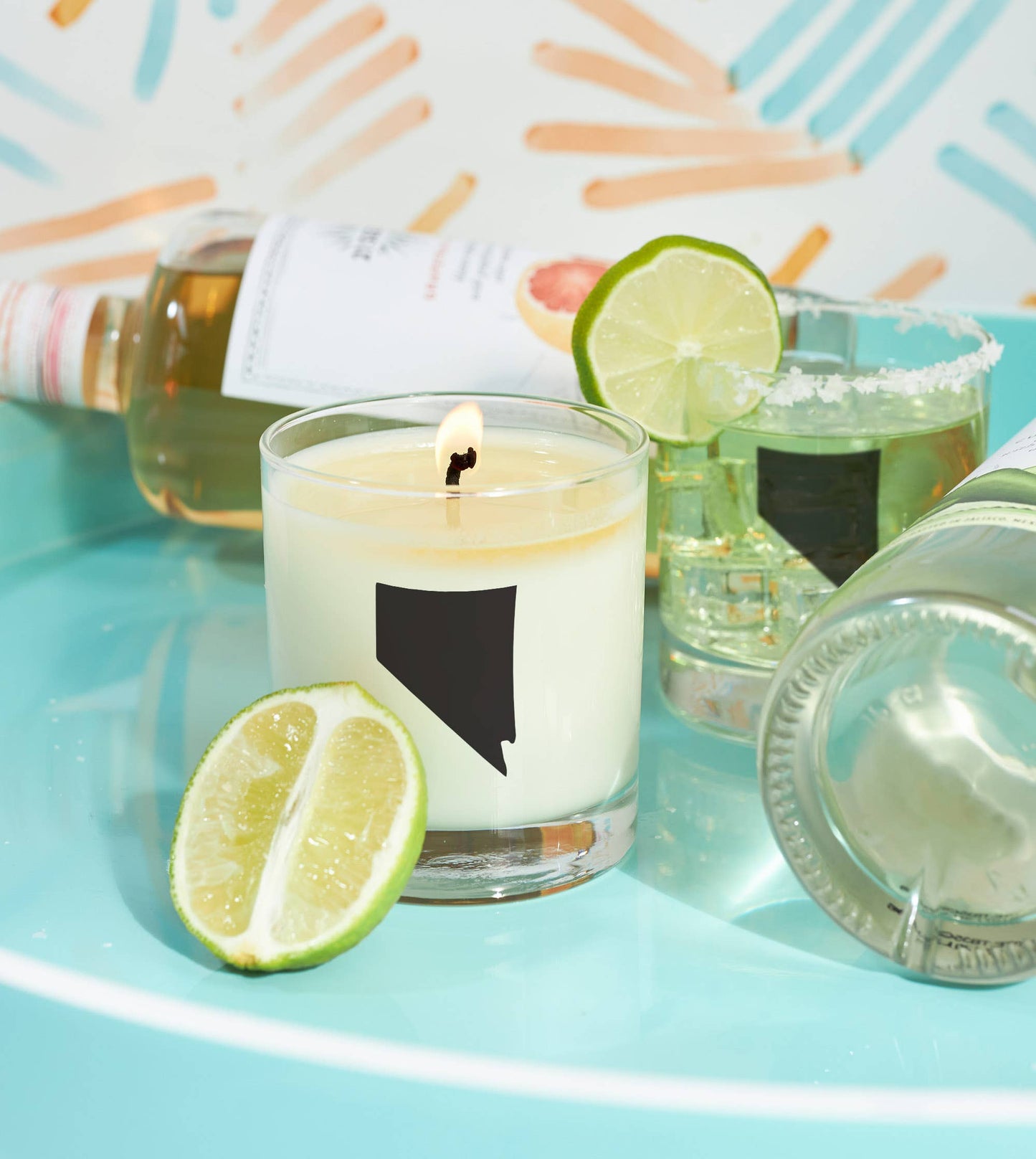 Nevada State Soy Candle: Reusable Rocks Glass