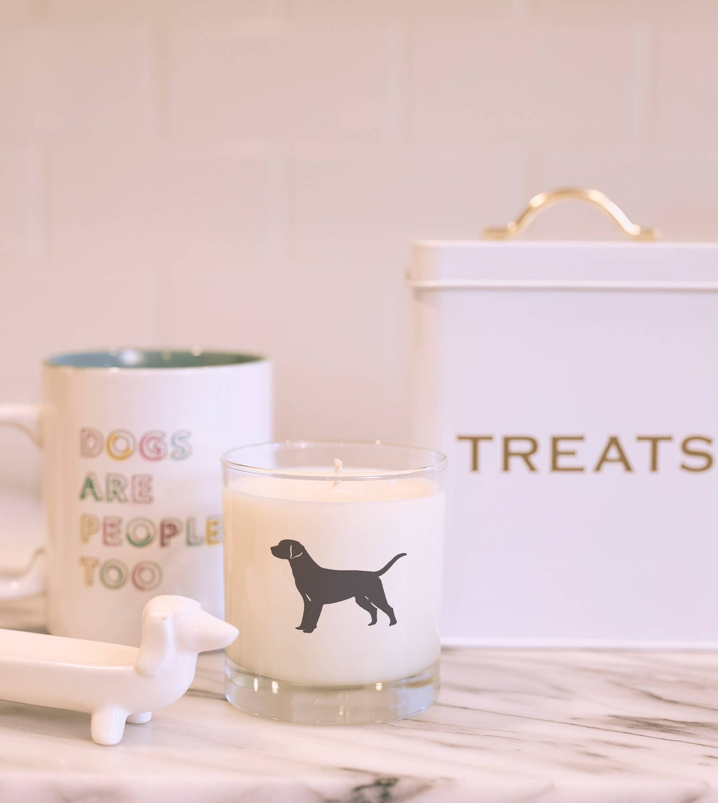 Rescue Dog Breed Soy Candle: Reusable Rocks Glass