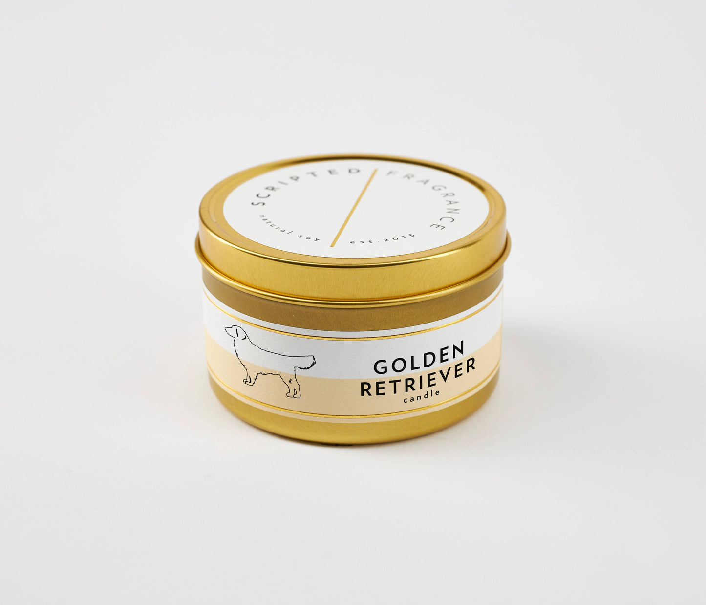 Golden Retriever Dog Breed Soy Candle: Reusable Rocks Glass