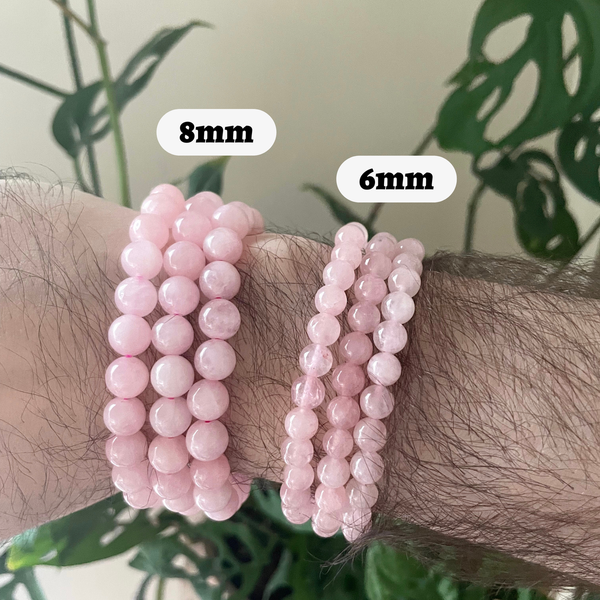 Rose Quartz Bracelet 4mm/6mm/8mm - Crystals & Stones
