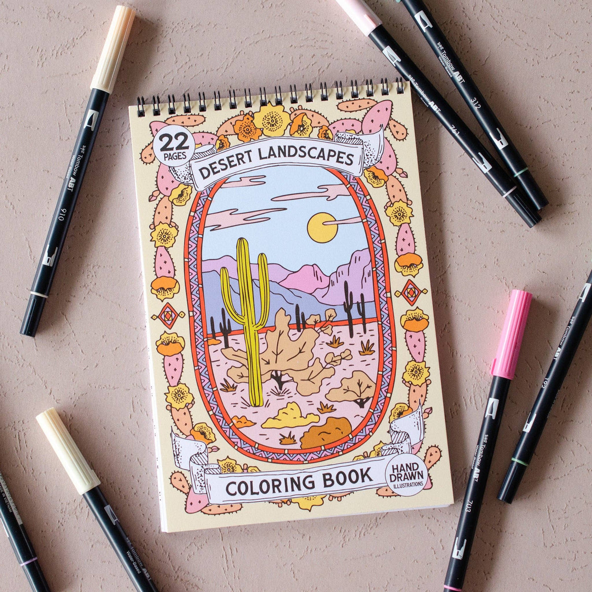 Antiquaria Desert Landscapes Premium Coloring Book