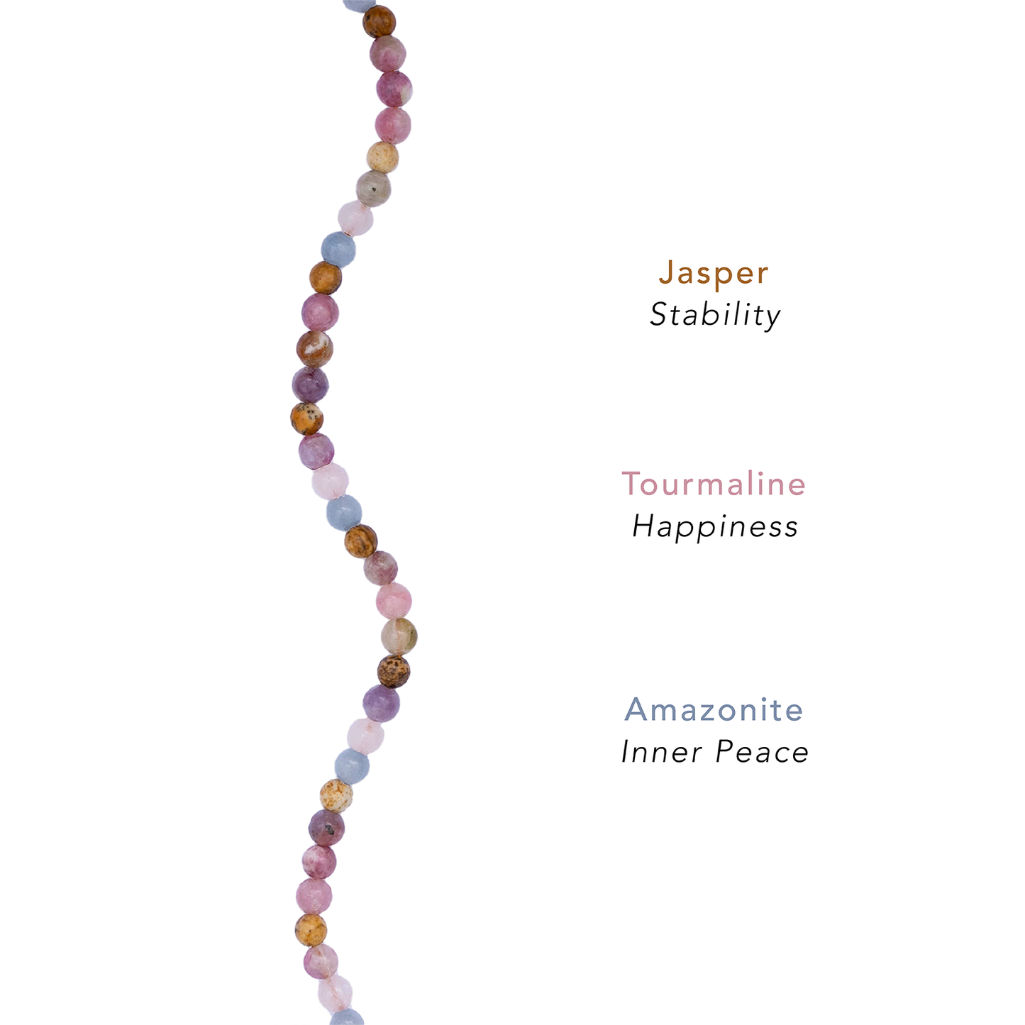 Peace + Happiness 4 mm Healing Necklace