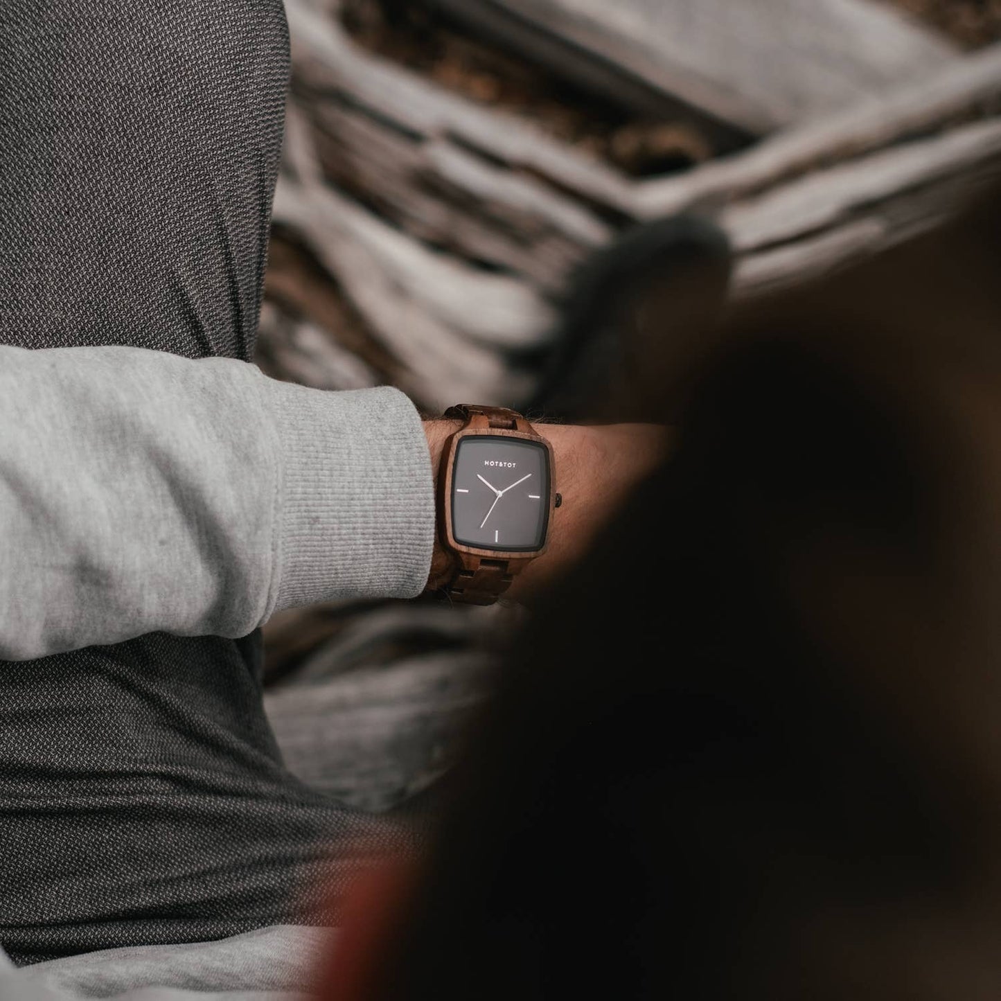 WODAN | Wood watch for men | Sustainable | Square | Silver