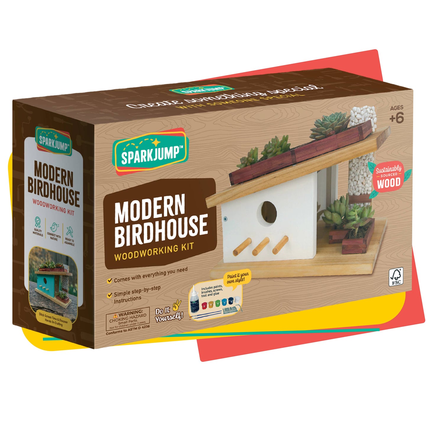 Modern Birdhouse Woodworking Kit