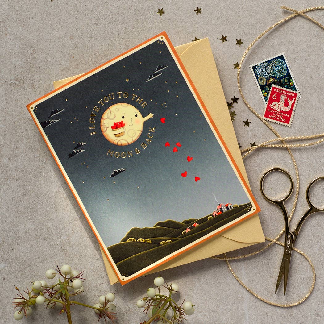 Moon and Back Love Greeting Card