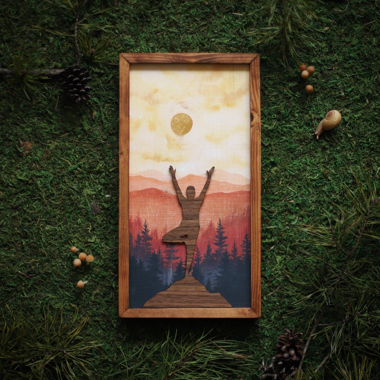 "Tree Pose" Mixed Media Yoga-Themed Wall Art