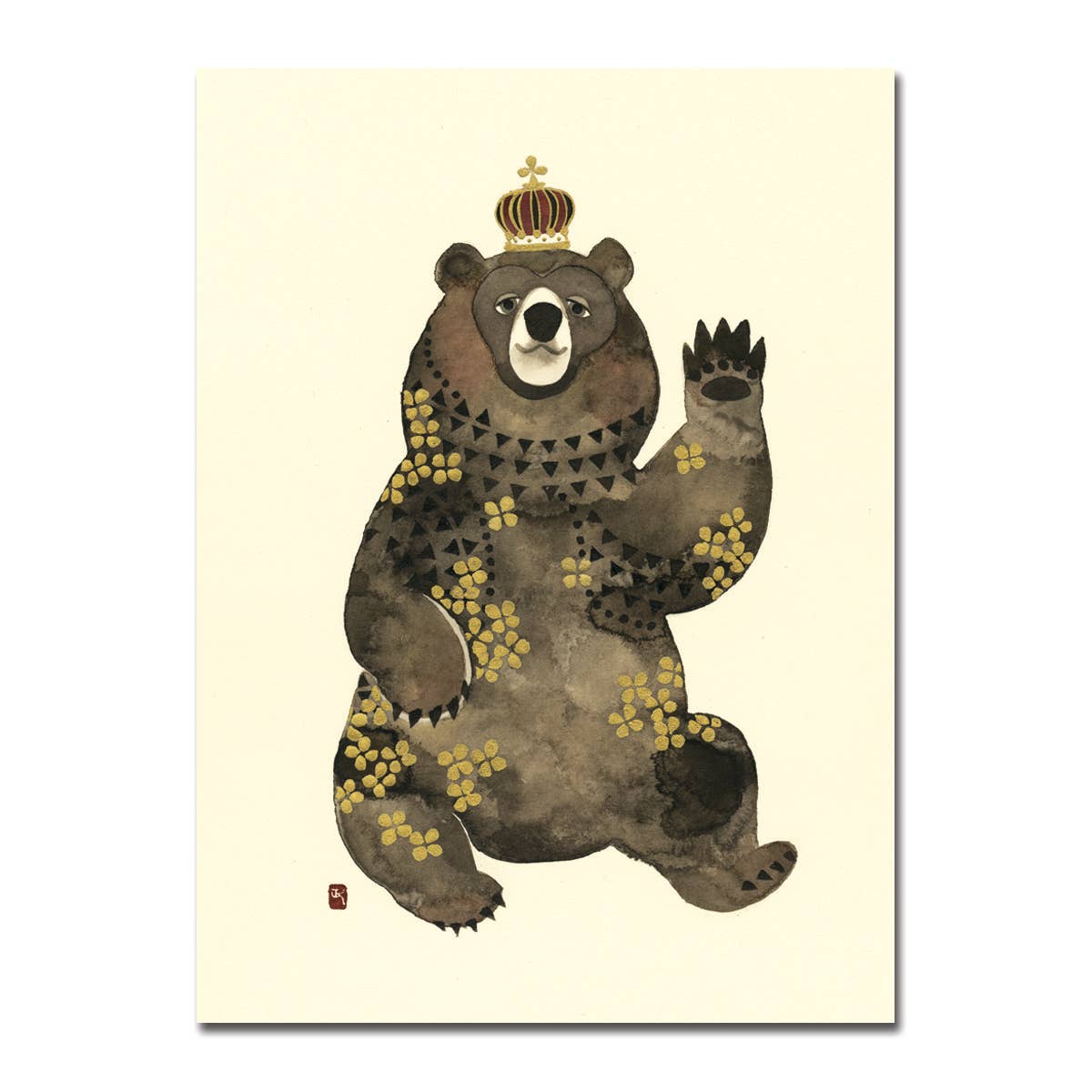 Golden Bear Foil Blank Card