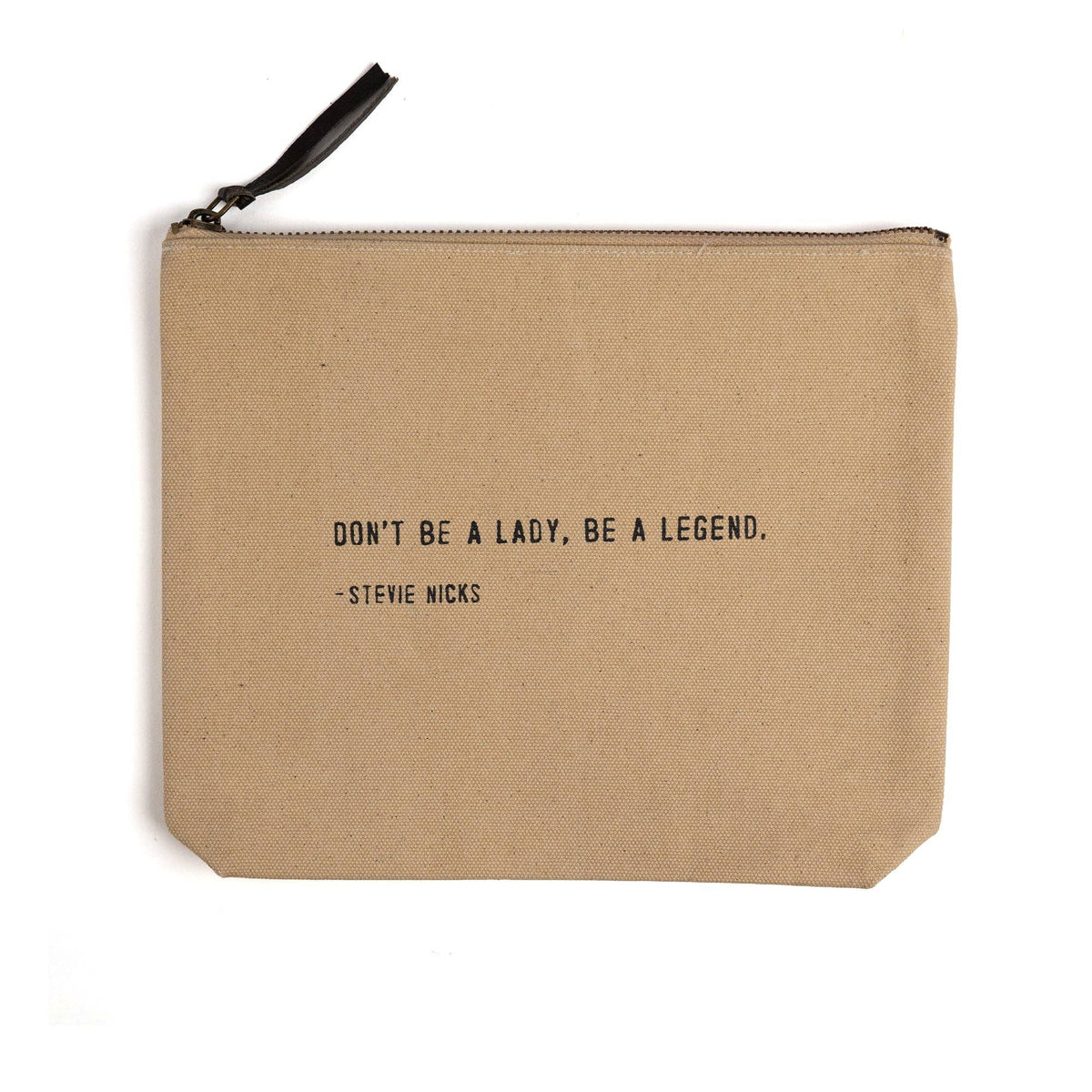 Be A Legend (Stevie Nicks) Canvas Zip Bag- Flax