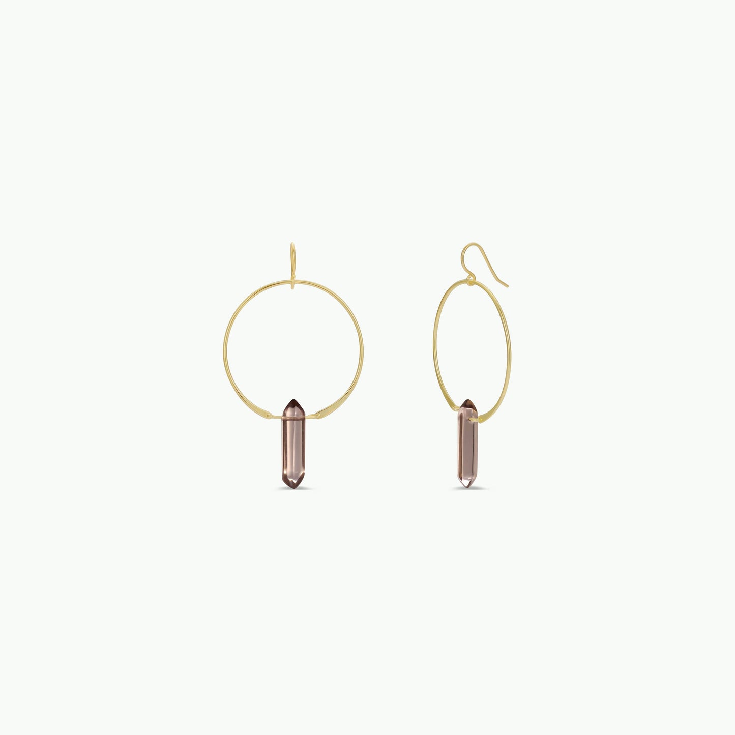Hoops - Smoky Quartz - Gold Earrings