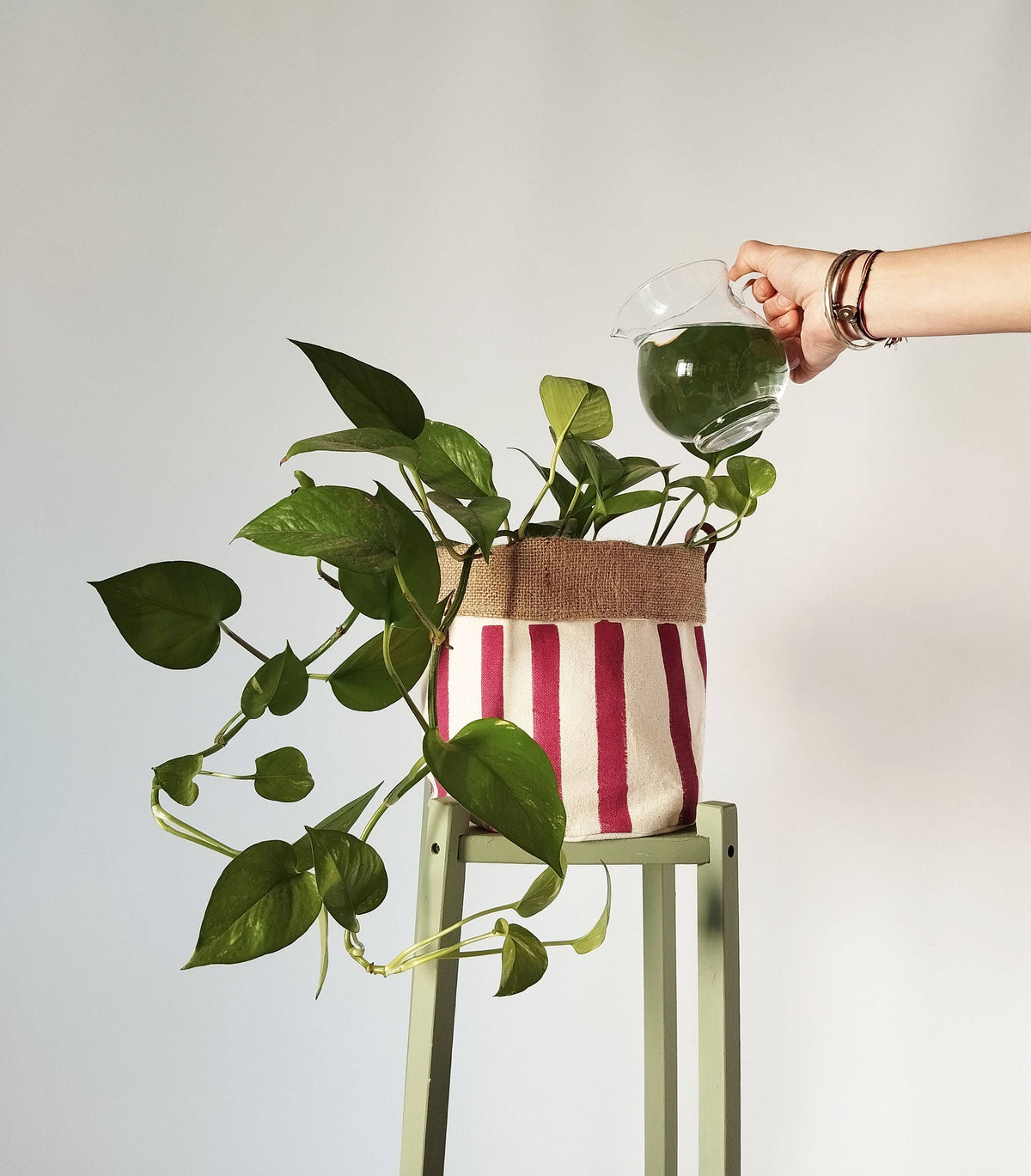 Medium Indoor Planter with Stripes