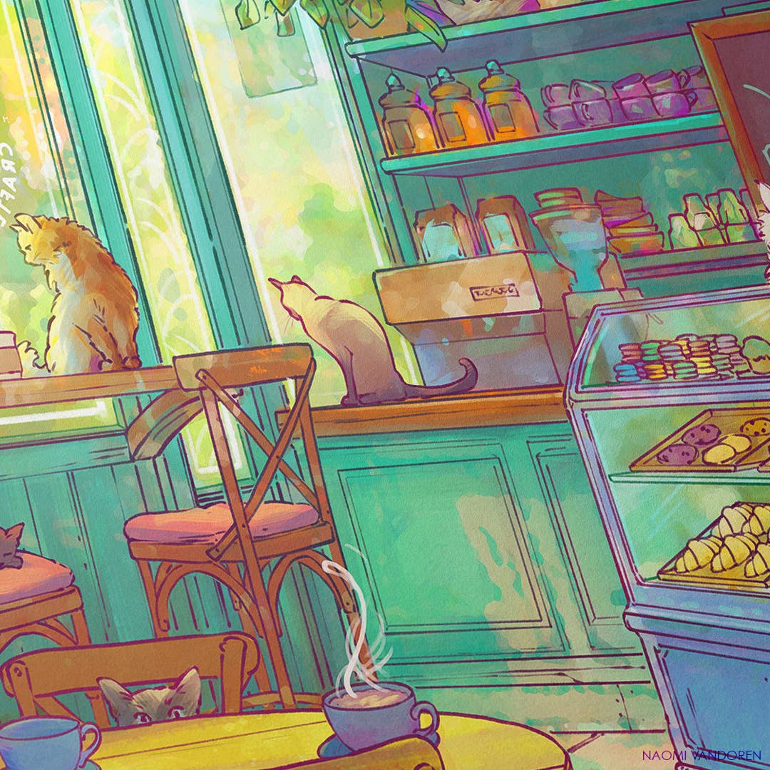 Cats: Cat Cafe - Art Print