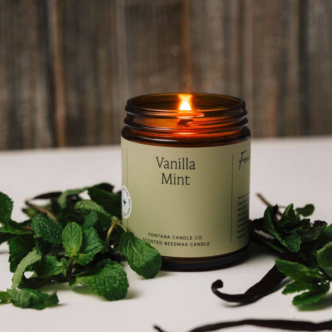 Vanilla Mint Essential Oil Jar Candle: Non-Toxic