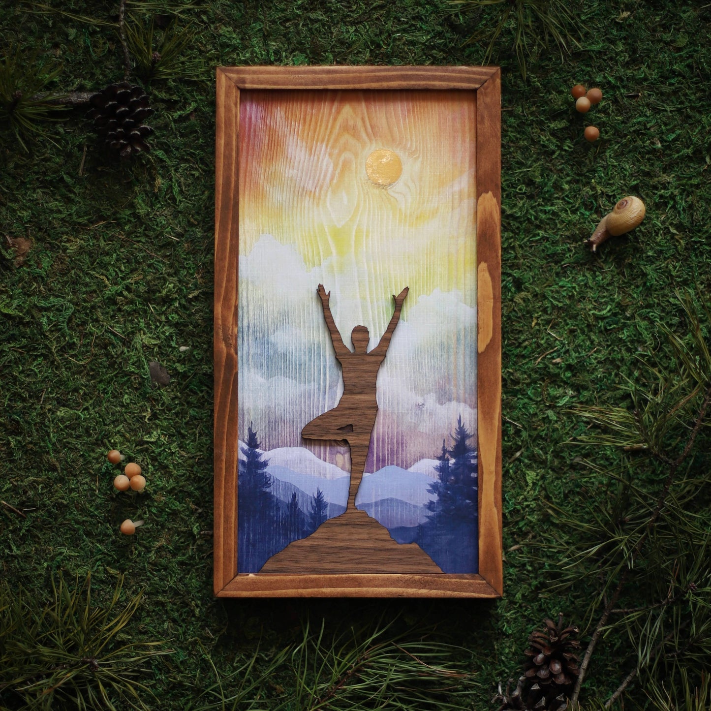 "Tree Pose" Mixed Media Yoga-Themed Wall Art