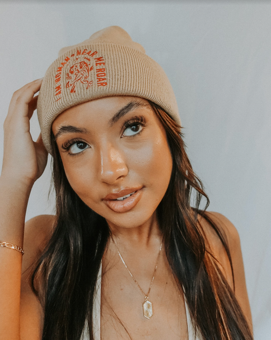 Hear Me Roar Embroidered Beanie