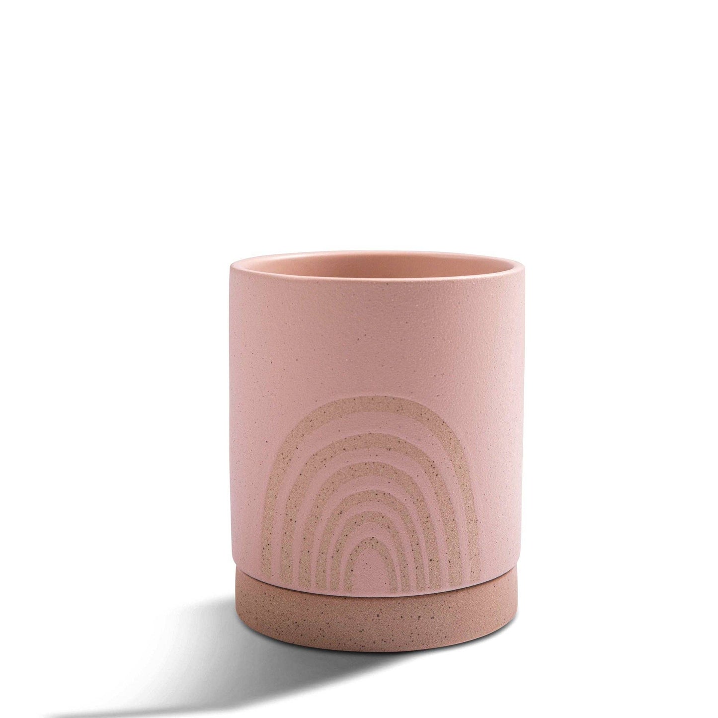 Pale Pink Rainbow Planter with Saucer 7" x 5.5"